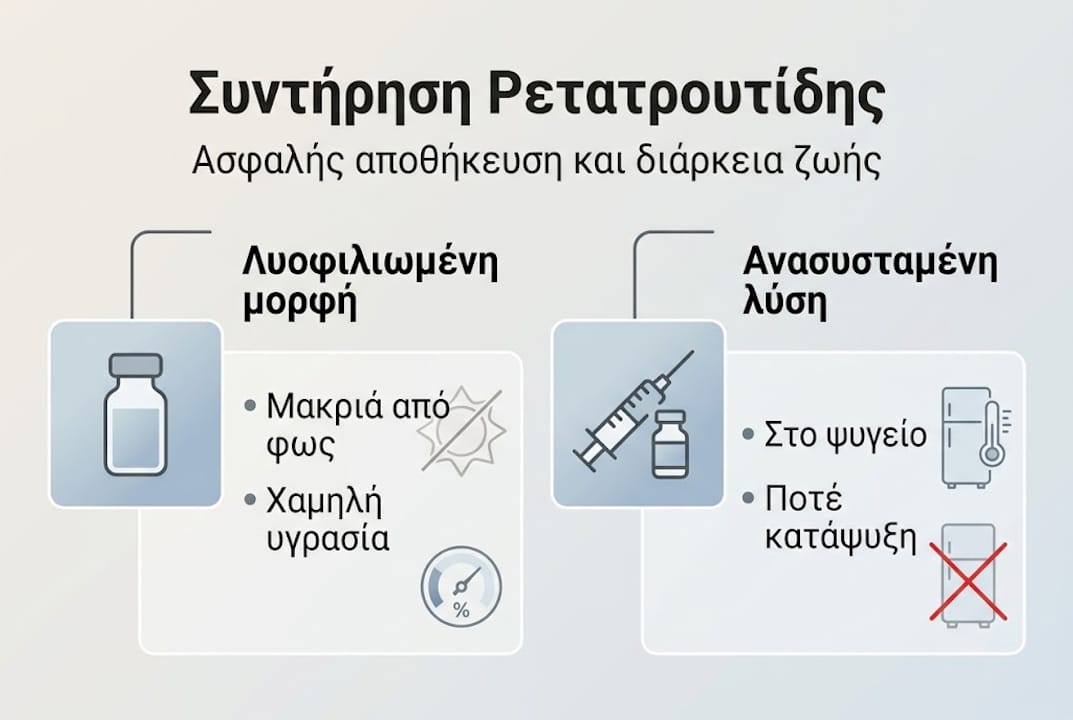 Εικονογραφημένος οδηγός για τη σωστή αποθήκευση του retatrutide