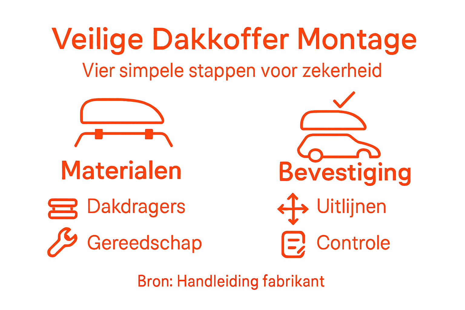 Infographic: zo monteer je een dakkoffer veilig stap voor stap