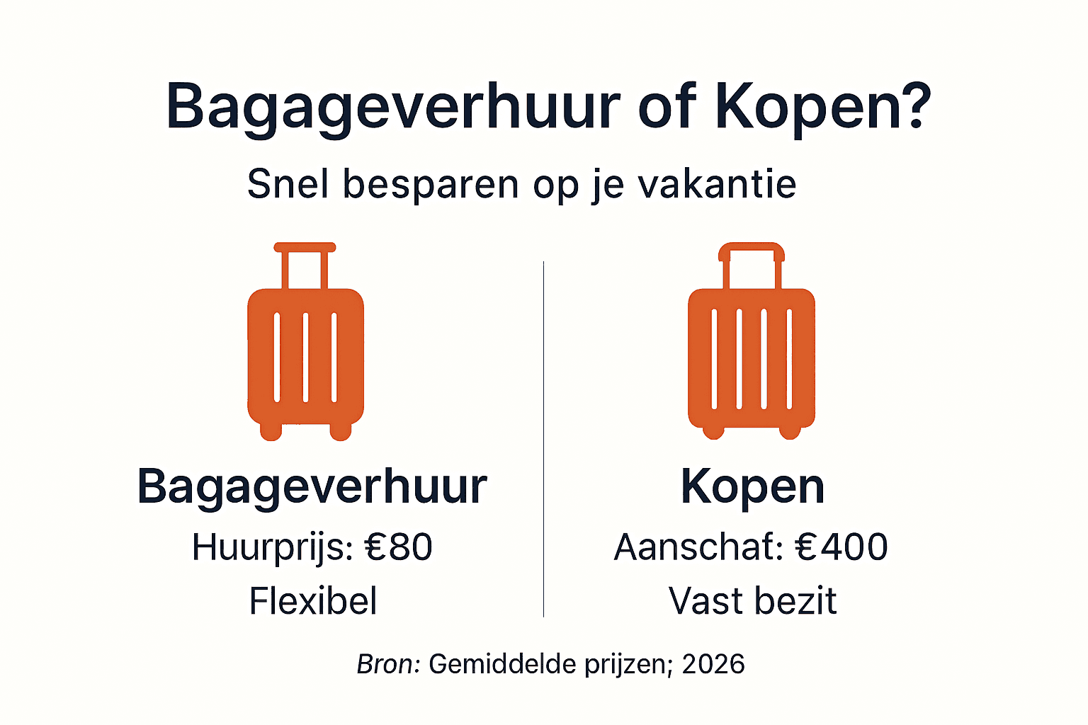 Infographic: Wat kost het huren van bagage ten opzichte van zelf aanschaffen?