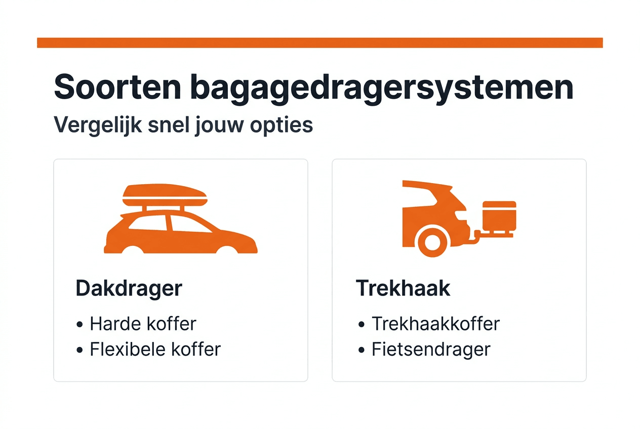 Overzicht: verschillende soorten bagagedragers in beeld gebracht