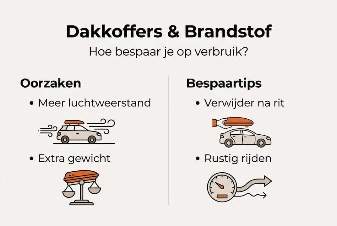 Infographic: het effect van een dakkoffer op je brandstofverbruik & handige bespaartips