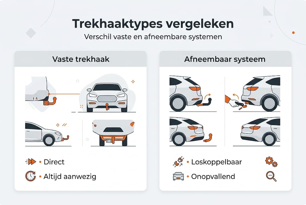 Overzicht: vaste vs. afneembare trekhaak – wat zijn de verschillen?