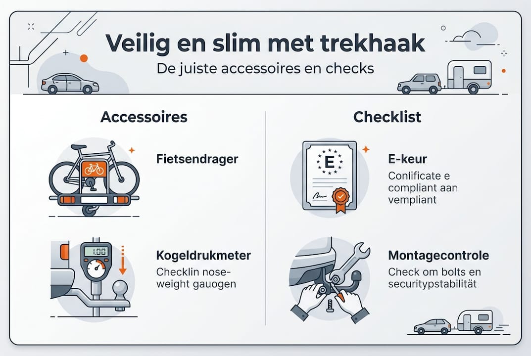 Overzicht van handige trekhaak-accessoires en belangrijke controlepunten