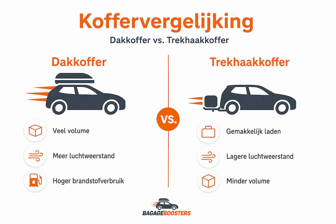 Overzicht: dakkoffers vs. trekhaakkoffers – wat zijn de verschillen?