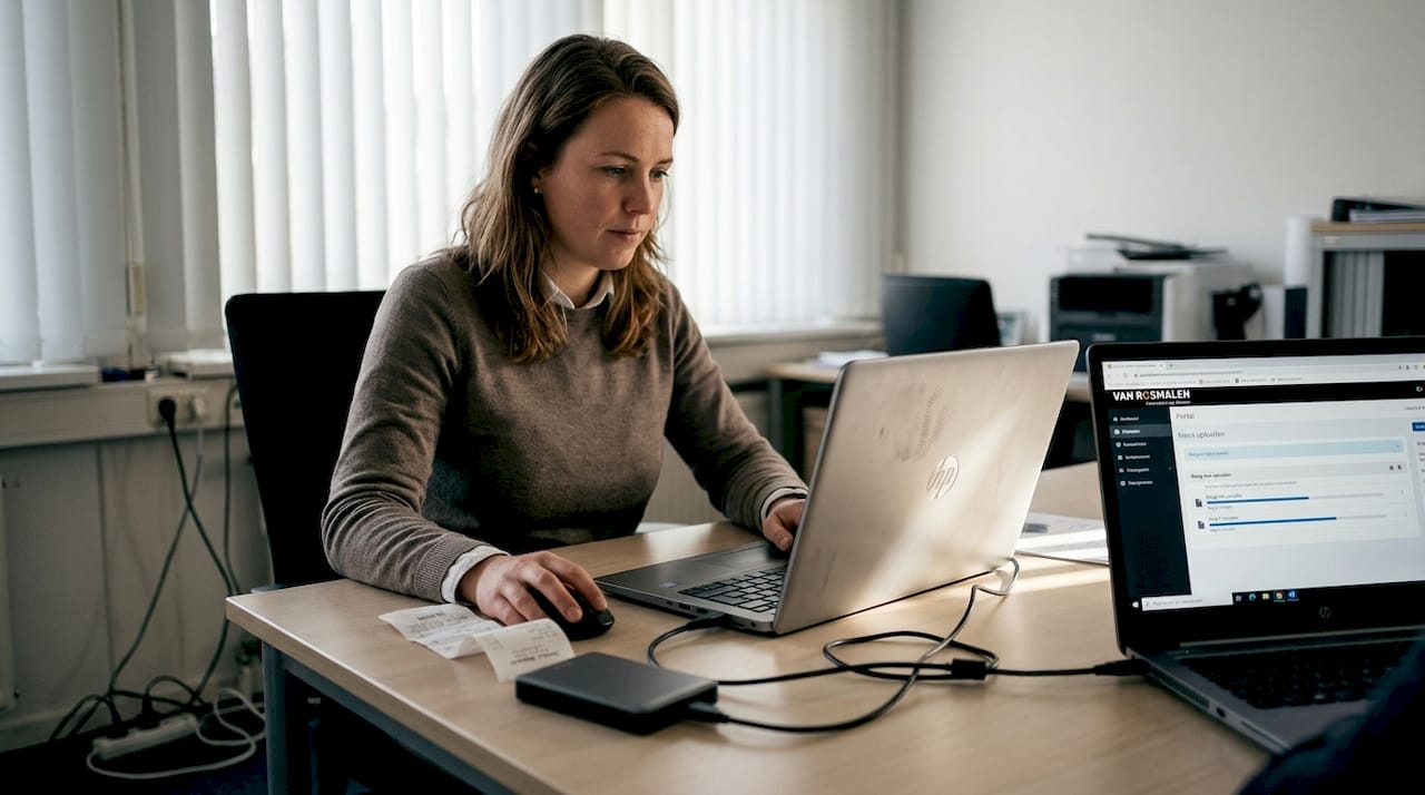 De IT-manager is bezig met het invoeren van cloudoplossingen op kantoor.