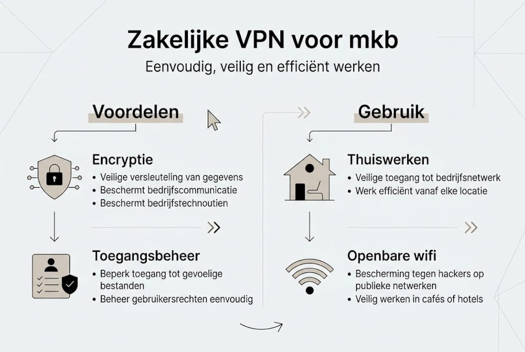 Infographic: de voordelen en toepassingen van een zakelijke VPN