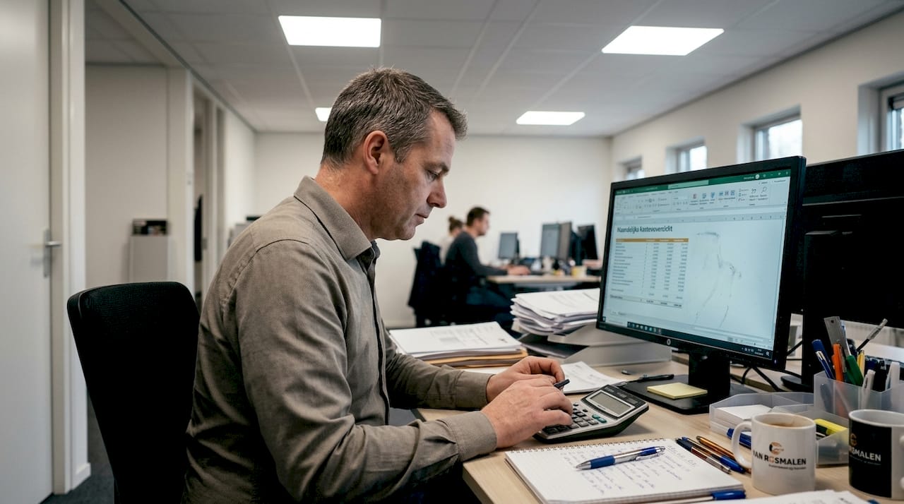 Een ondernemer kijkt kritisch naar de IT-kosten van zijn bedrijf.