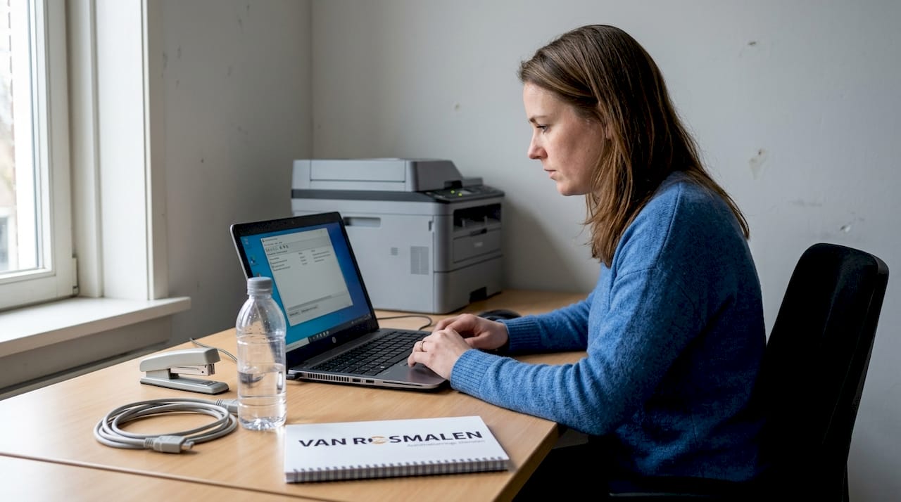 Medewerkster krijgt vastgelopen printer op kantoor weer aan de praat