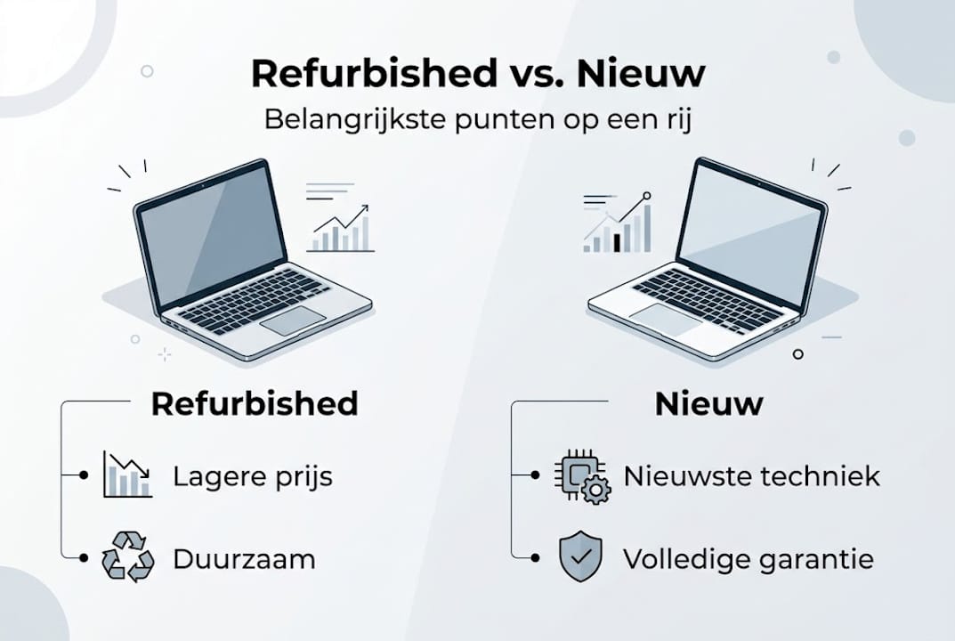 Infographic: de verschillen tussen refurbished en nieuwe laptops op een rij