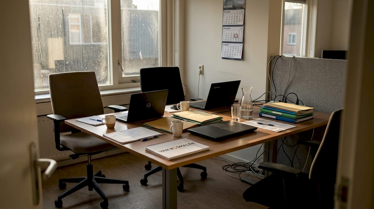 Leegstaand kantoorpand waar het werk stil ligt