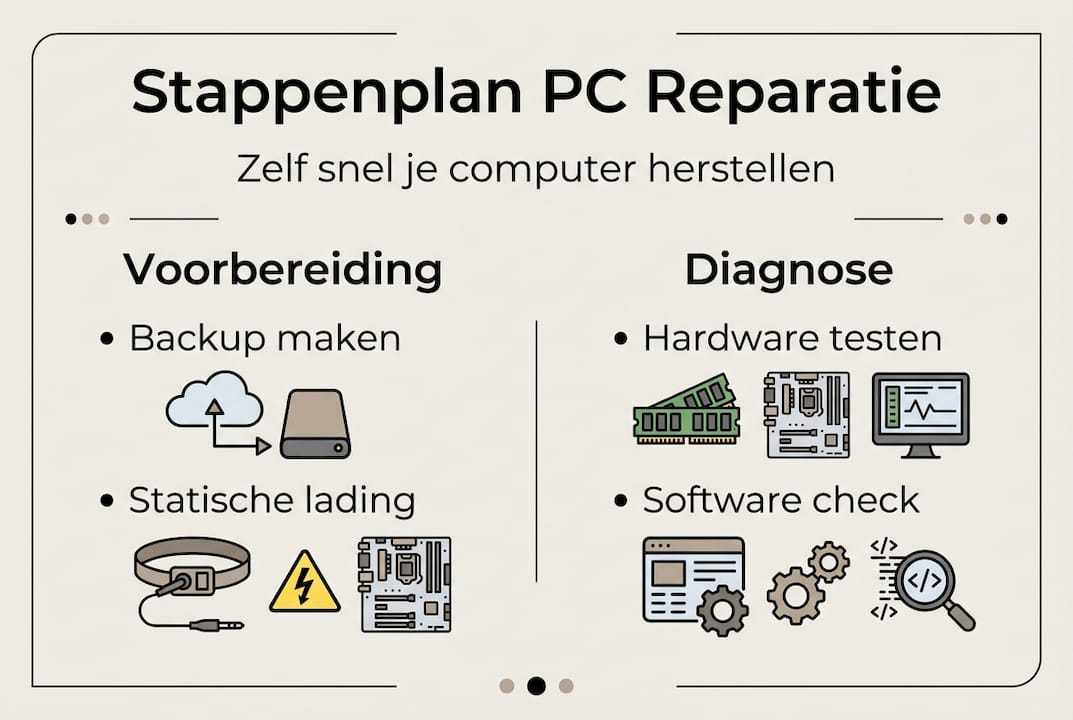 Handige infographic: stap-voor-stap gids voor pc-reparatie