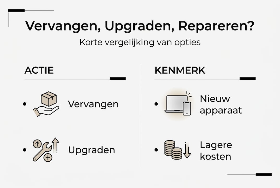 Infographic: Kies je voor vervangen, upgraden of repareren?