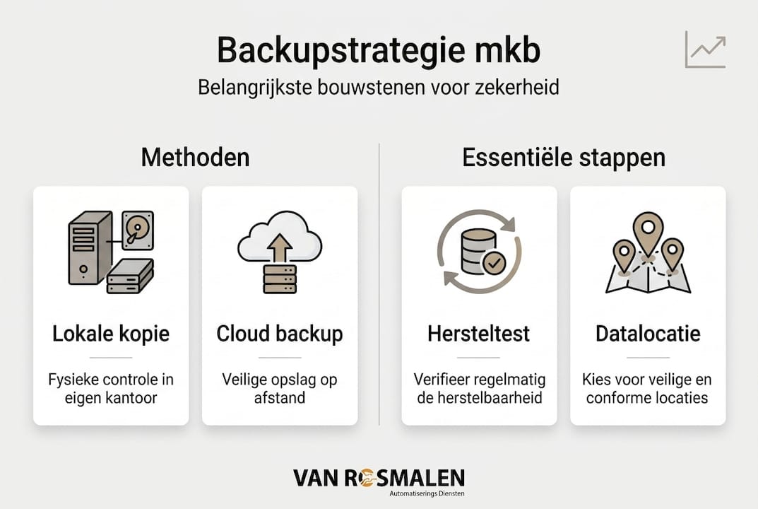Infographic: essentiële bouwstenen voor een solide backupstrategie in het mkb