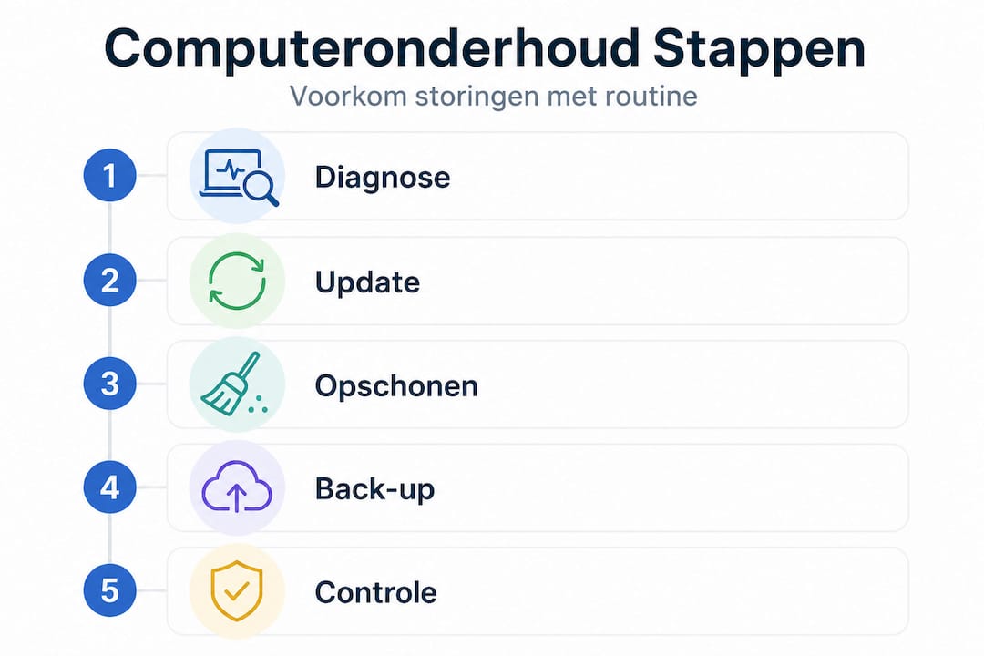 Overzicht: stappenplan voor het onderhouden van je computer