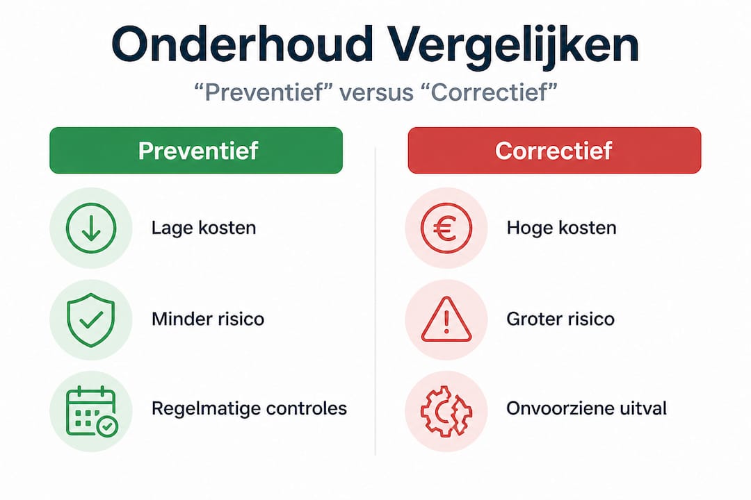 Infographic: Voorkomend onderhoud versus onderhoud bij storingen