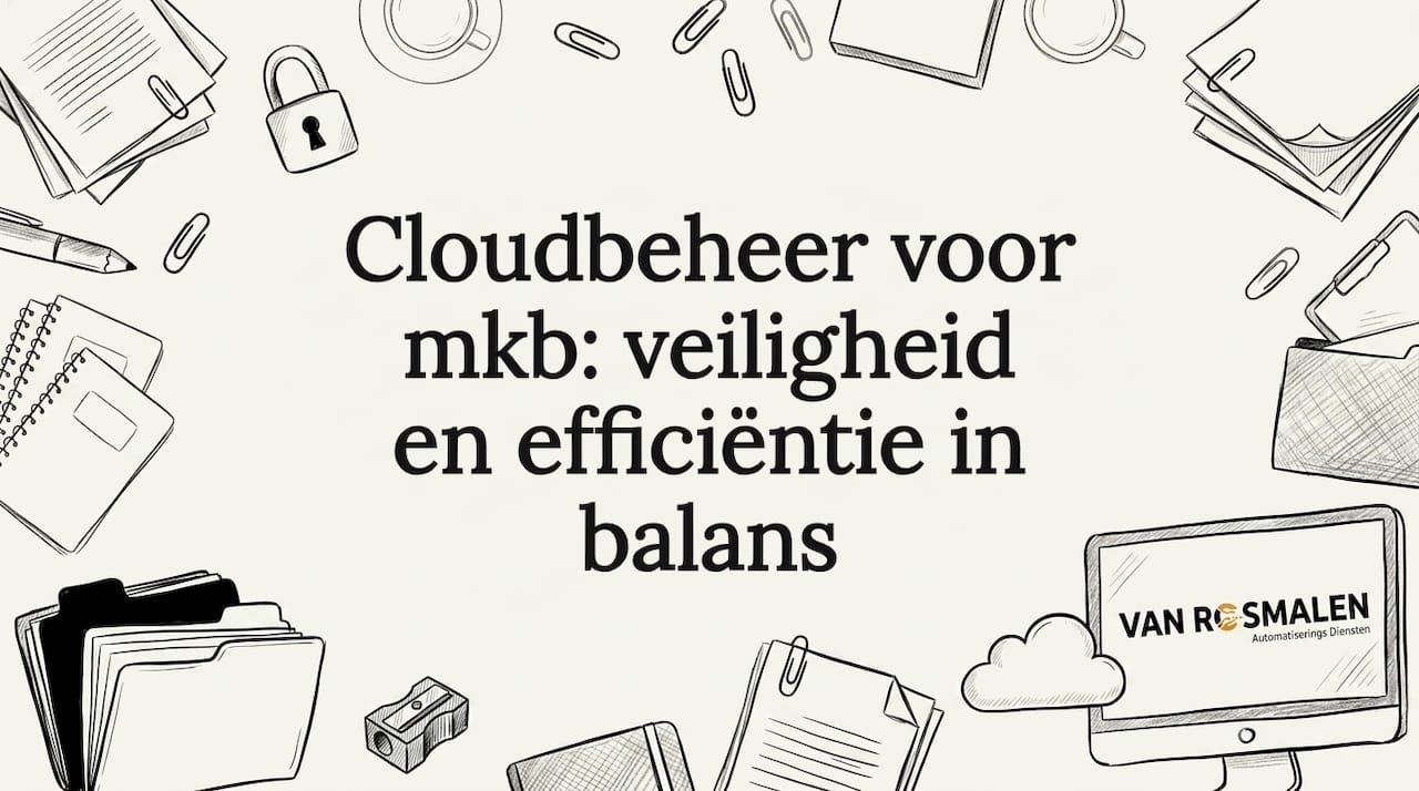 Sfeervolle handgetekende rand met slot- en wolksymbolen als opvallende titelillustratie