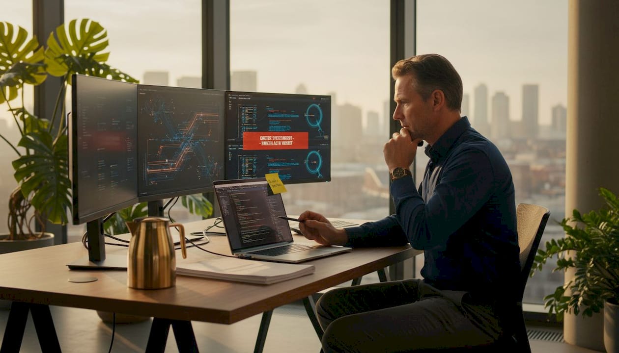 De IT-manager houdt een oogje in het zeil op de systemen binnen het mkb-kantoor.