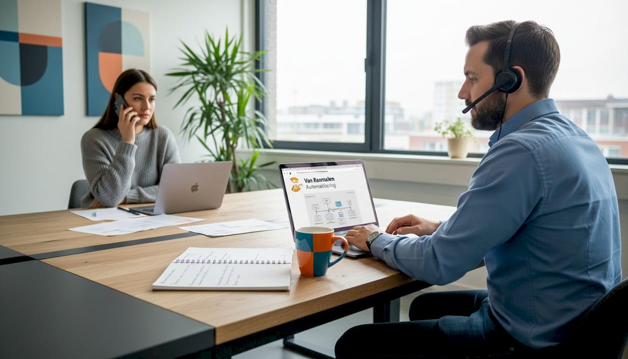 Werkend koppel belt via VoIP, zowel thuis als op het werk