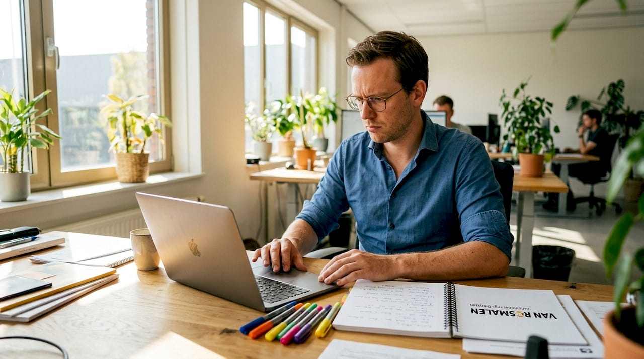 Een medewerker controleert een verdachte e-mail op tekenen van phishing.