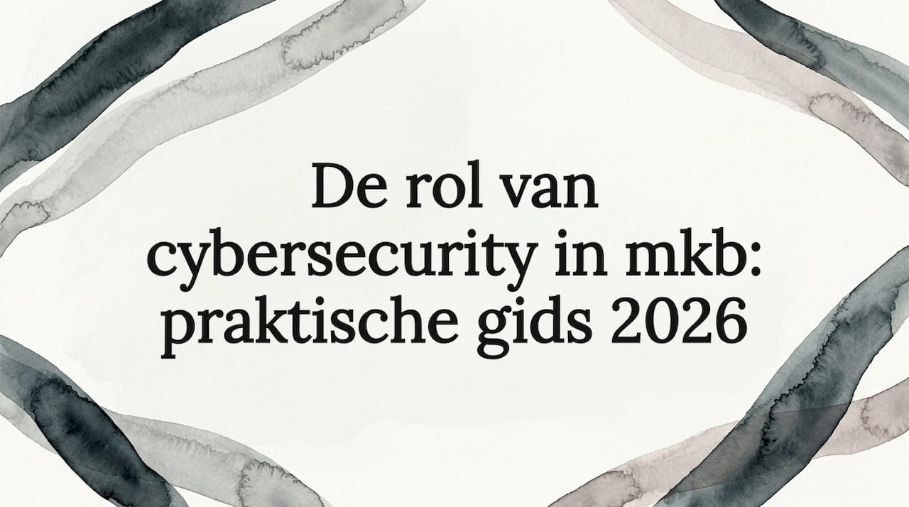Sfeervolle aquarel-lijst met lintmotief voor een titelkaart over cybersecurity