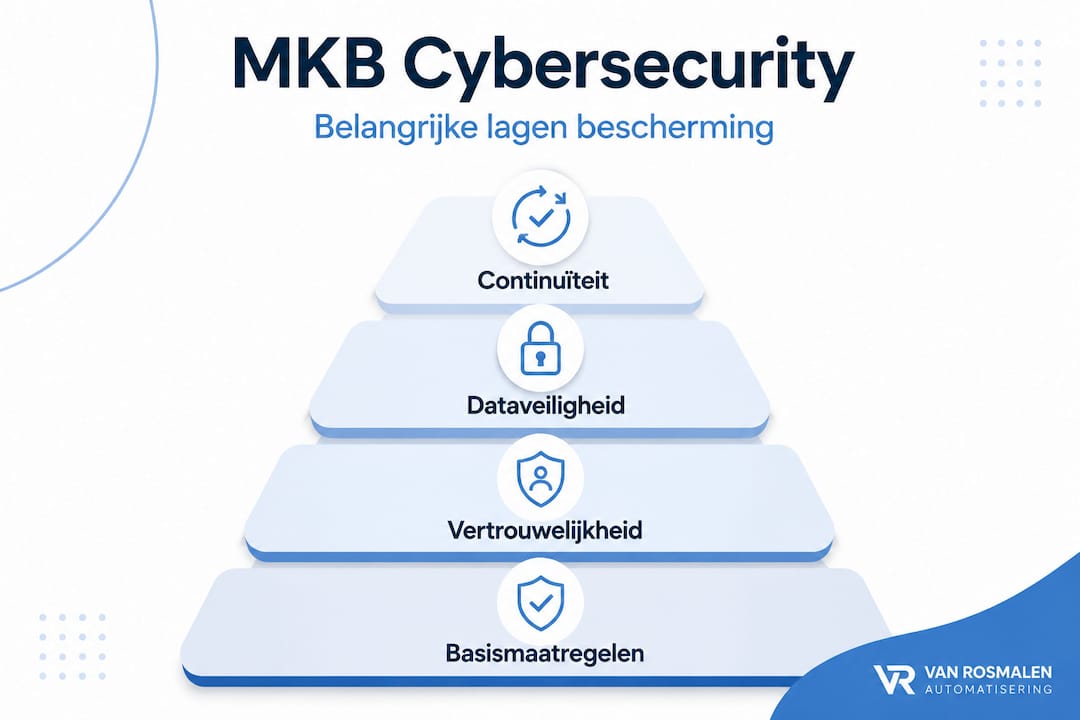 Infographic: de verschillende lagen van cybersecurity voor het mkb
