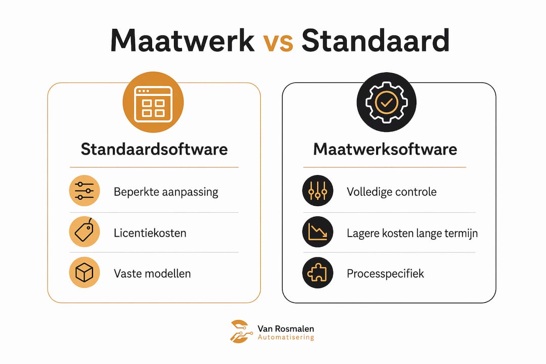 Infographic: maatwerksoftware vs. standaardoplossingen in beeld