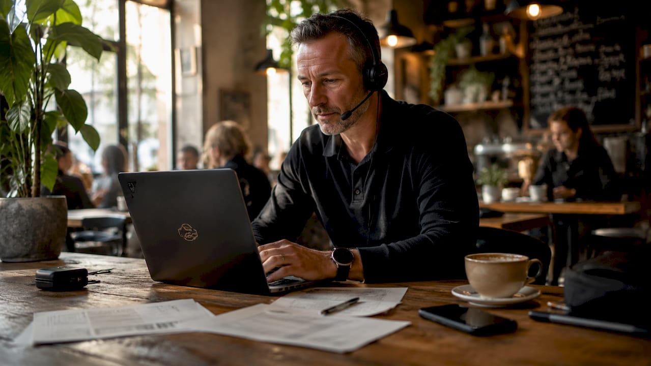 Een IT-specialist biedt ondersteuning aan een collega op kantoor.