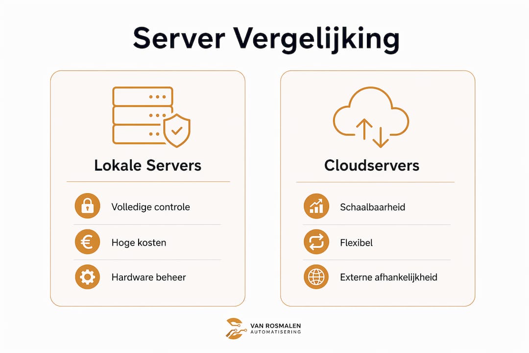 Infographic met een overzicht van verschillende servertypen