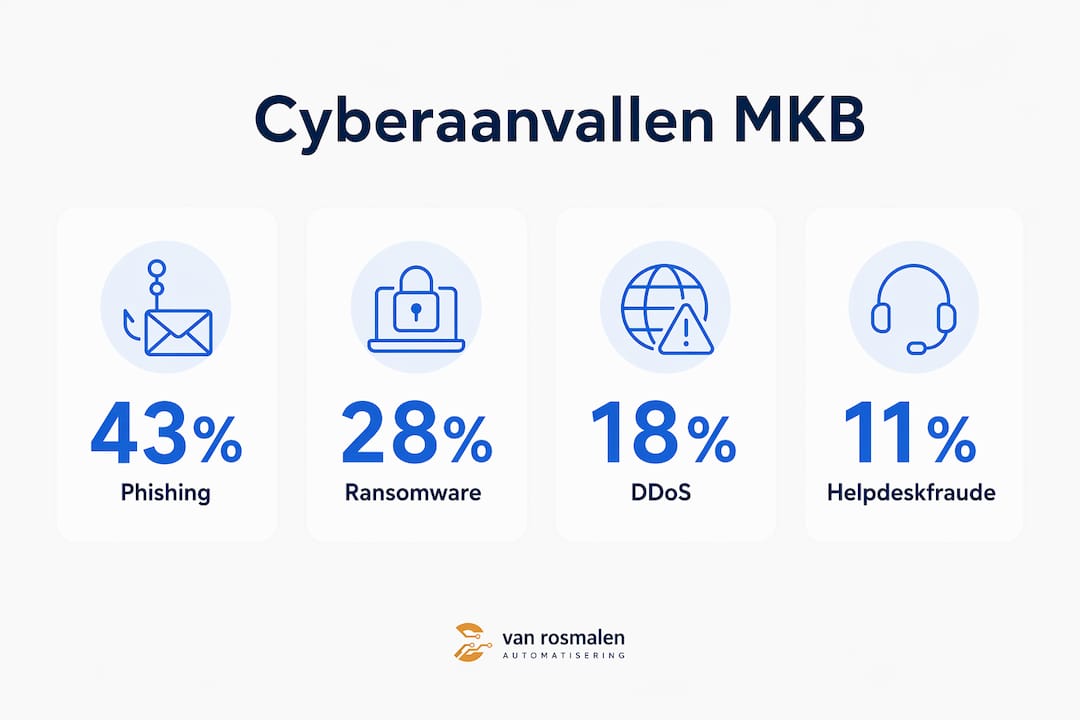Overzichtelijke infographic: cijfers en feiten over cyberaanvallen bij het mkb