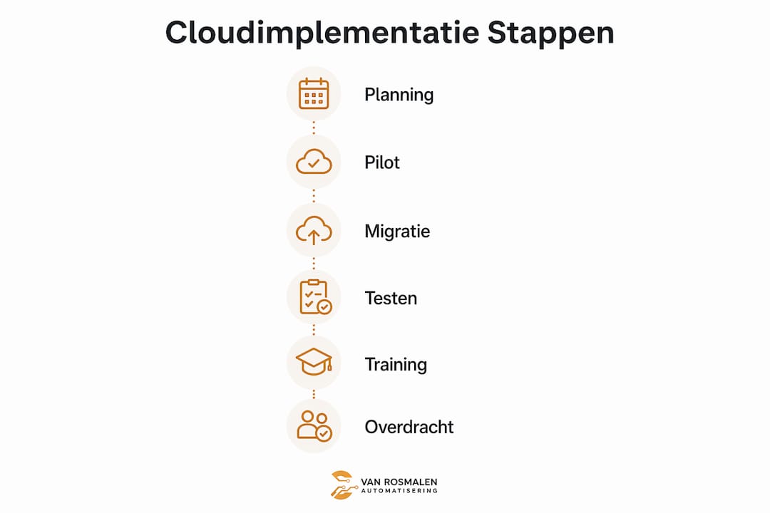 Overzichtelijke infographic: zo pak je stap voor stap de cloudimplementatie aan