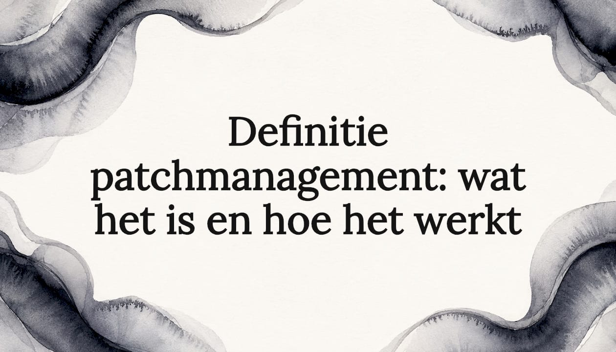 Een sfeervolle illustratie als omlijsting van de titel over patchmanagement.