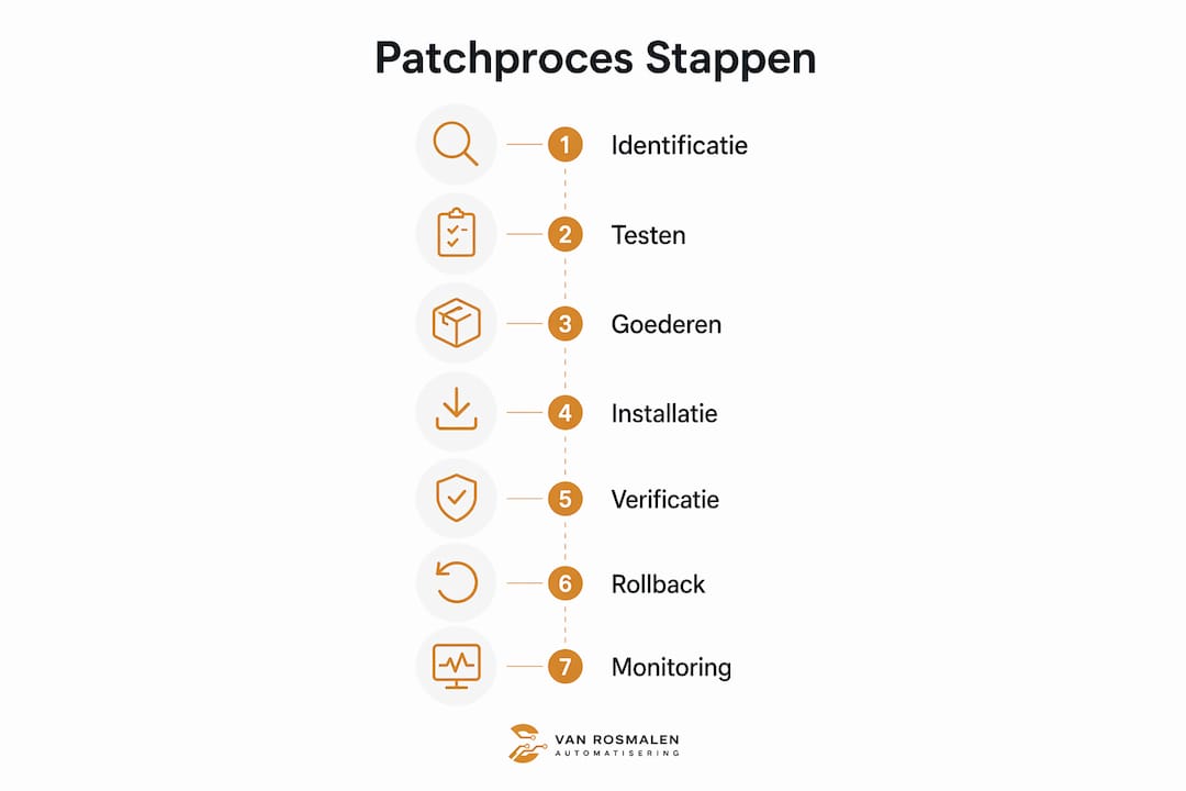 Infographic: het patchproces stap voor stap uitgelegd in zeven fasen
