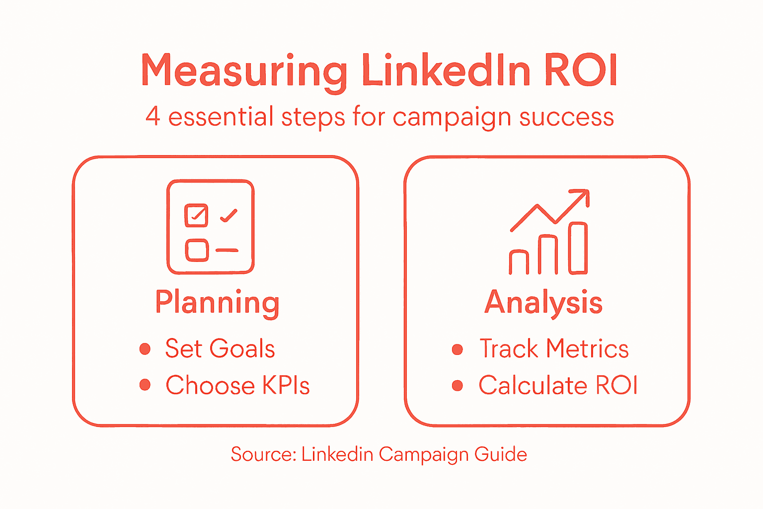 Infographic showing LinkedIn ROI measurement steps