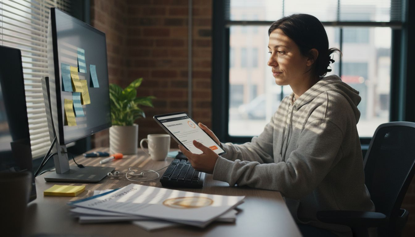 Manager composing LinkedIn connection request
