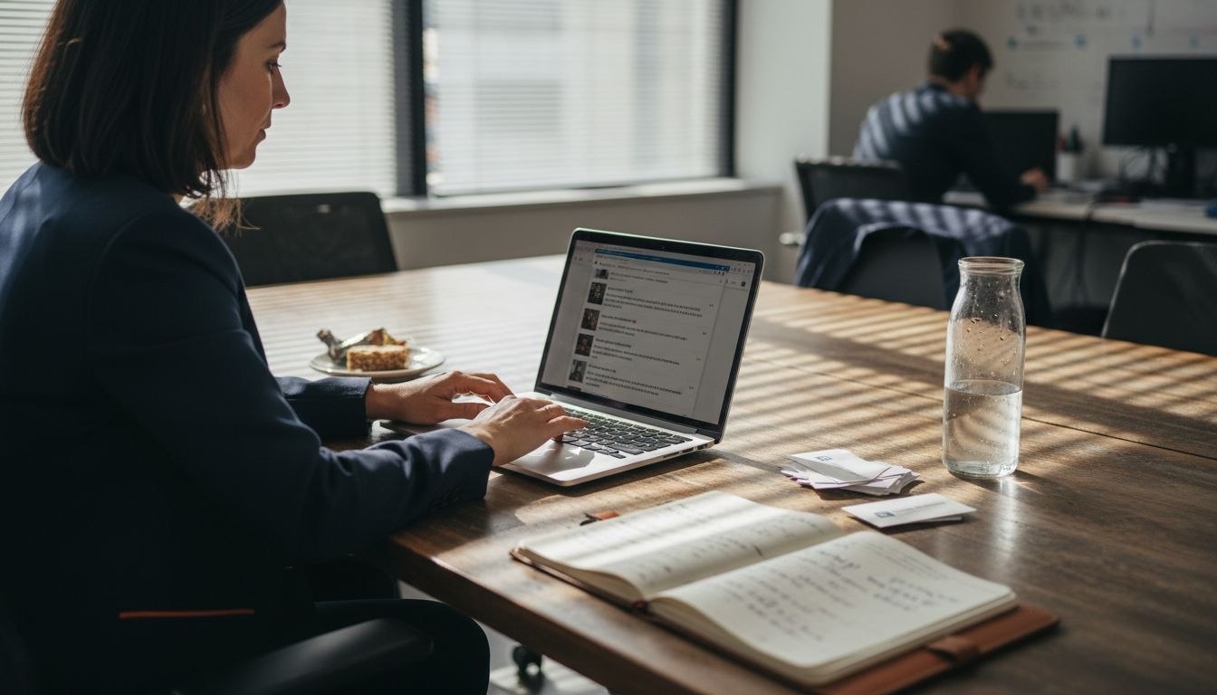 Brand manager reviewing LinkedIn content quality