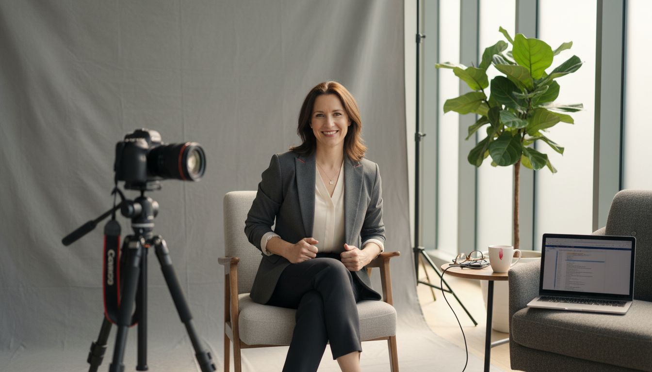 Woman posing for professional LinkedIn photo