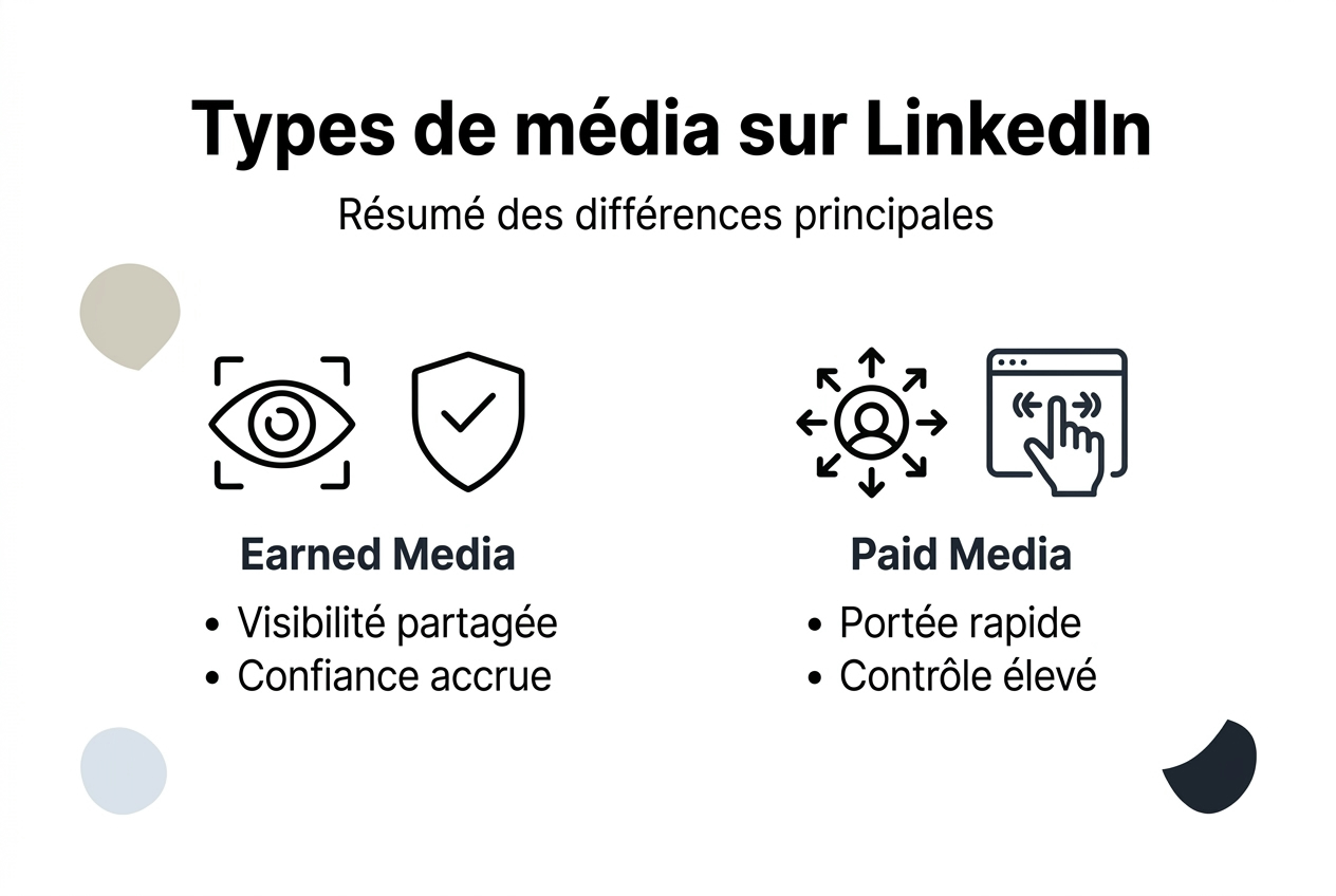 Infographie comparative : médias détenus, acquis et achetés – comprendre les différences et enjeux