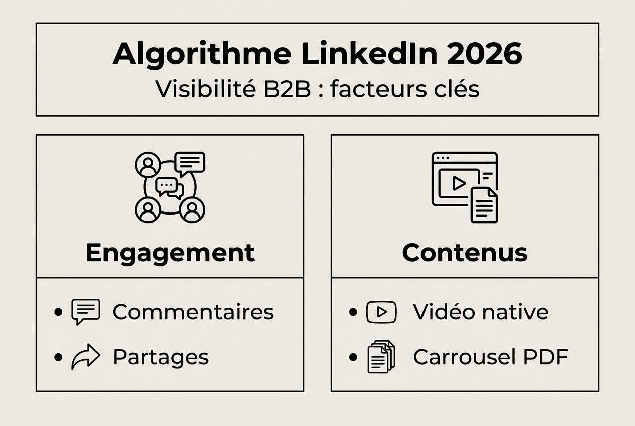Découvrez en un coup d'œil les tendances clés de LinkedIn à suivre en 2026 grâce à notre infographie exclusive.