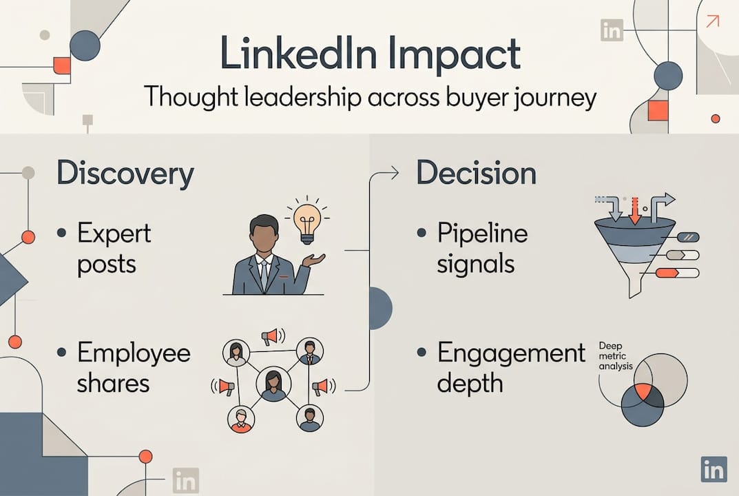 Infographic of LinkedIn thought leadership in buyer journey