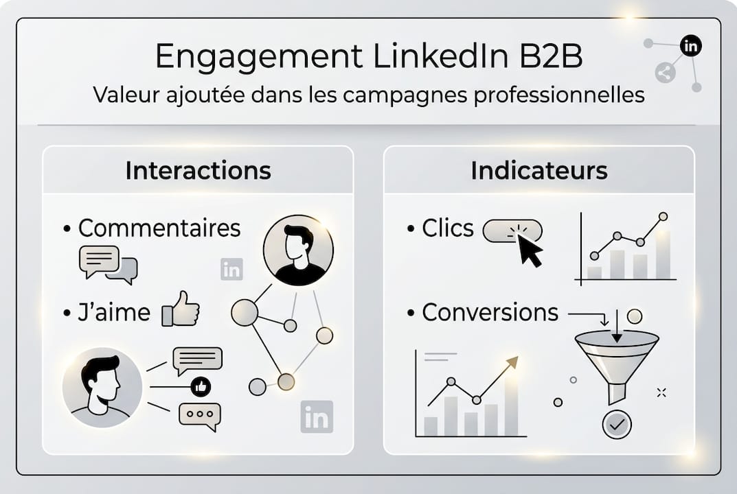 Visuel illustrant les tendances de l’engagement B2B sur LinkedIn