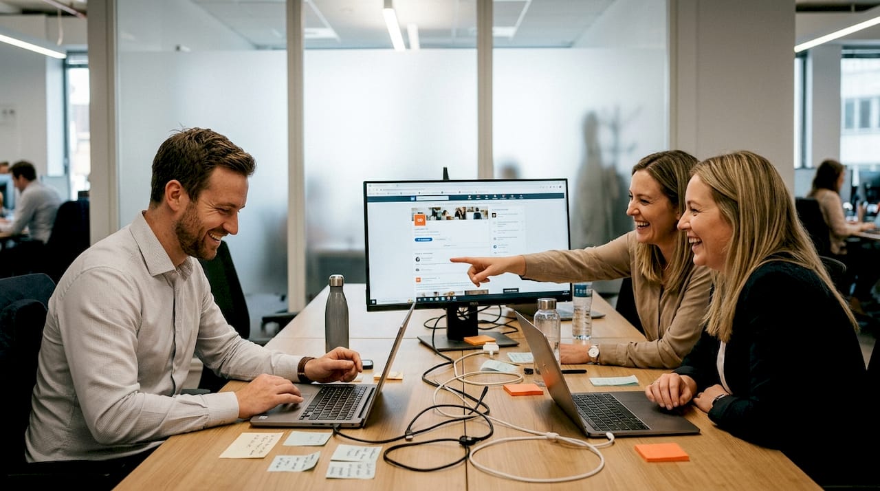 Employees sharing company content on LinkedIn