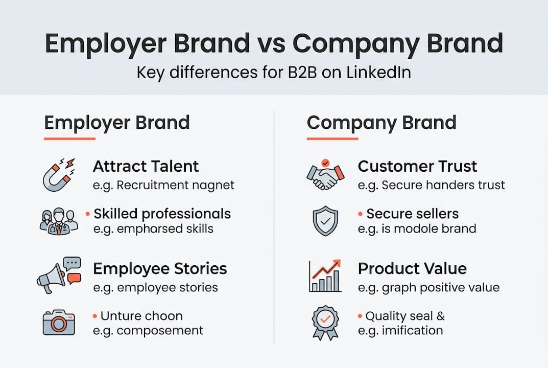 Infographic contrasting employer and company branding