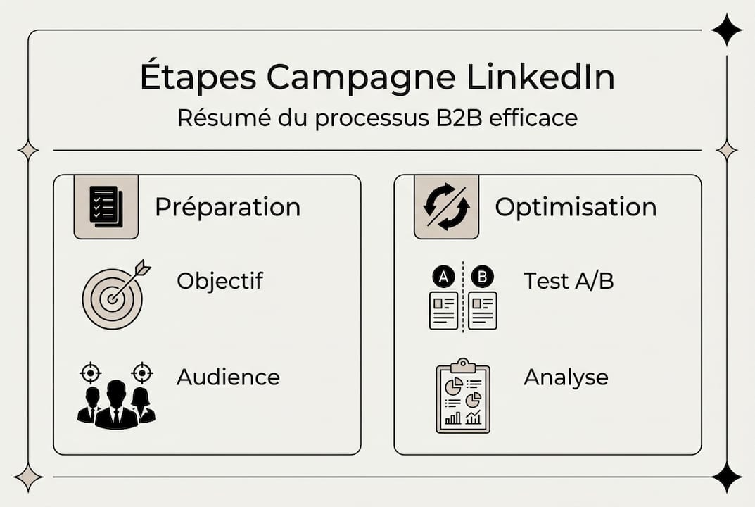 Infographie : les étapes clés pour réussir une campagne LinkedIn B2B