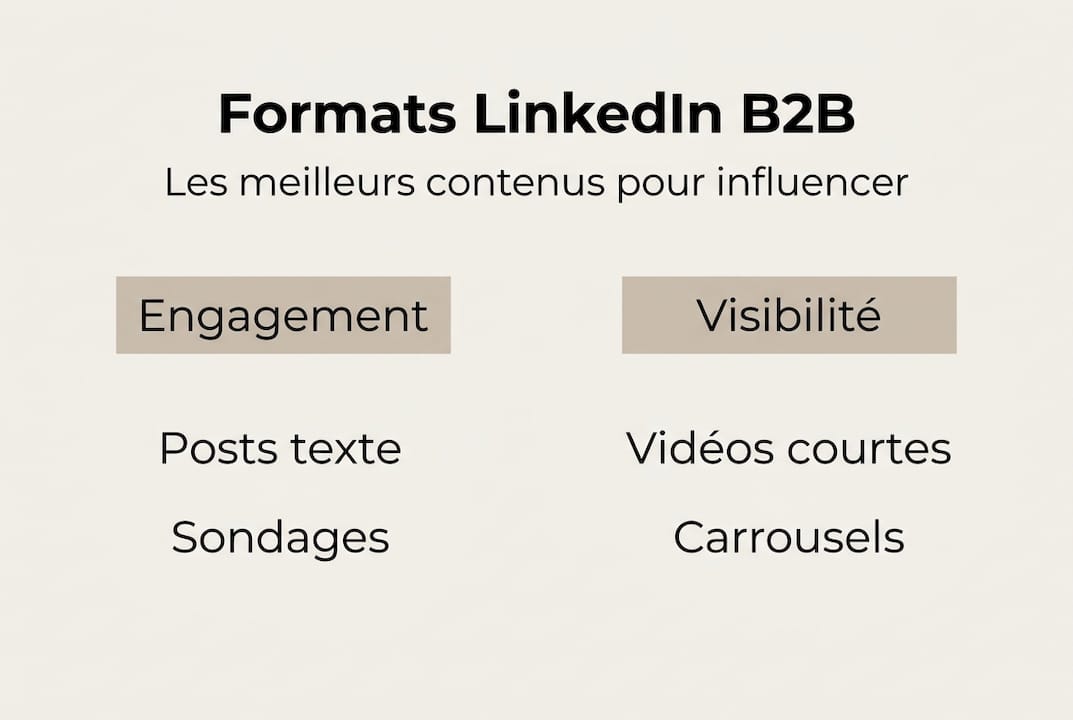 Infographie : les formats de contenus B2B à privilégier sur LinkedIn