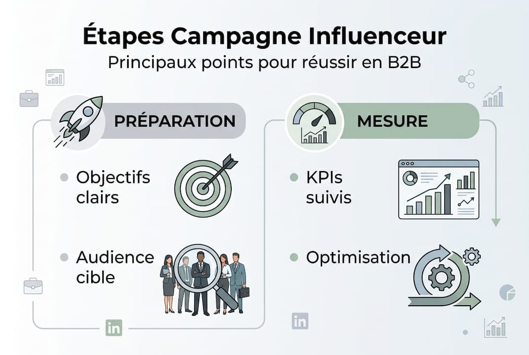 Infographie : les grandes étapes pour réussir votre campagne B2B sur LinkedIn