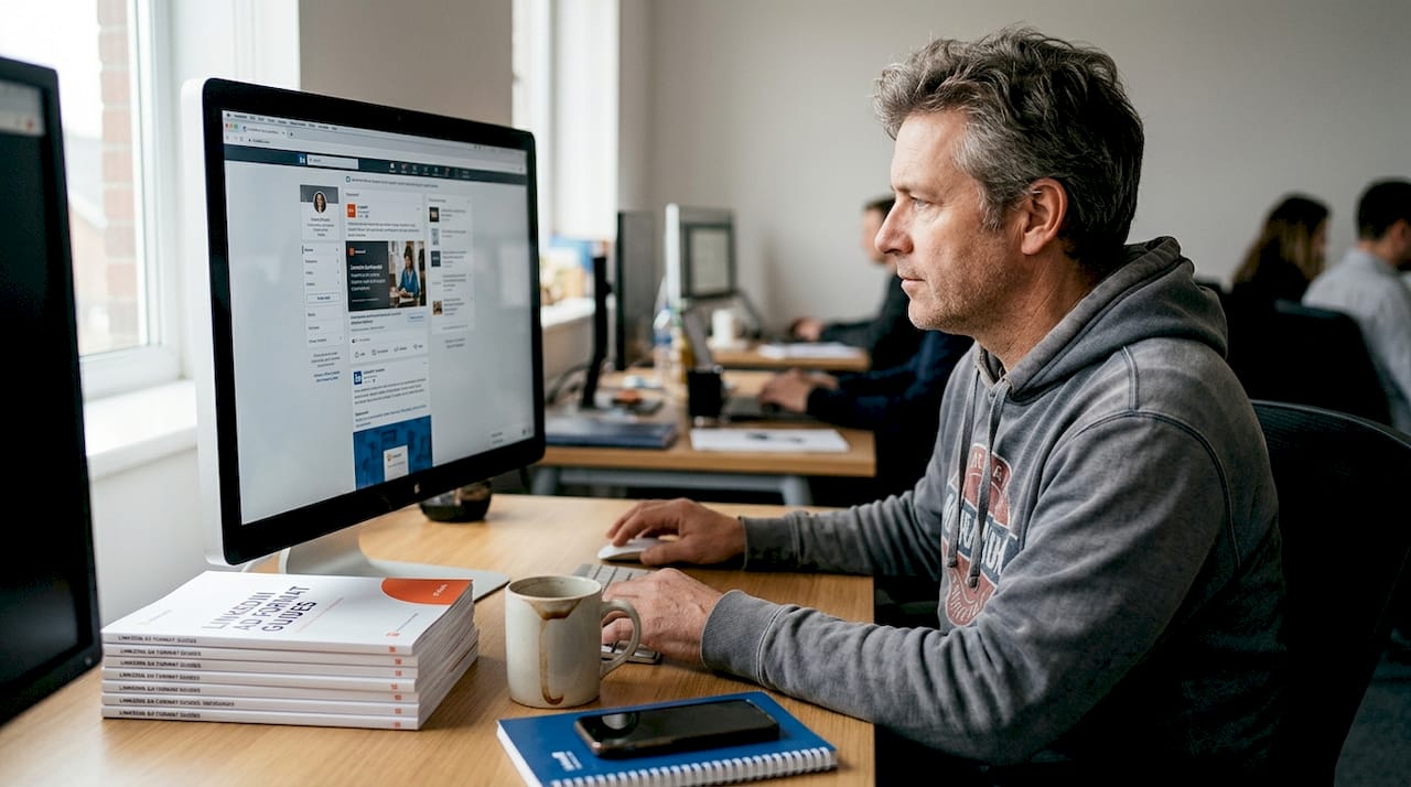 Man reviewing LinkedIn ad formats