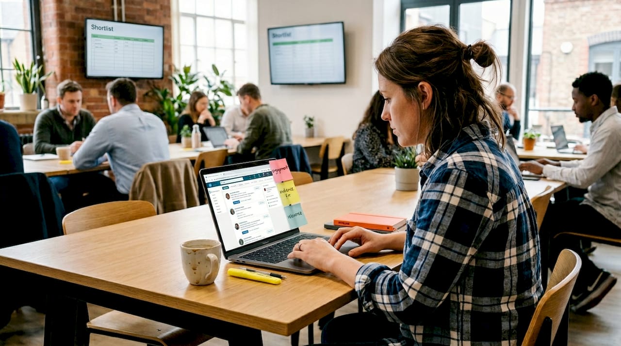 Strategist selecting B2B LinkedIn influencers