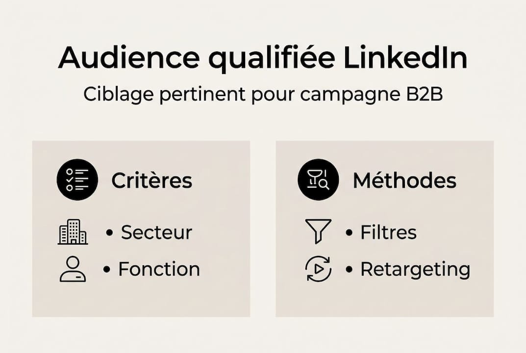 Infographie : comment identifier et atteindre une audience qualifiée sur LinkedIn – critères essentiels et méthodes efficaces