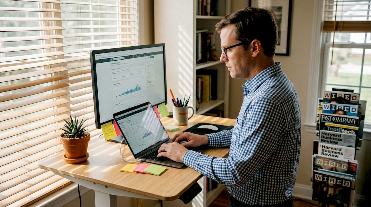 Micro-influencer analyzing LinkedIn engagement data