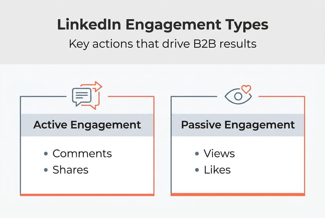 Infographic showing LinkedIn engagement types